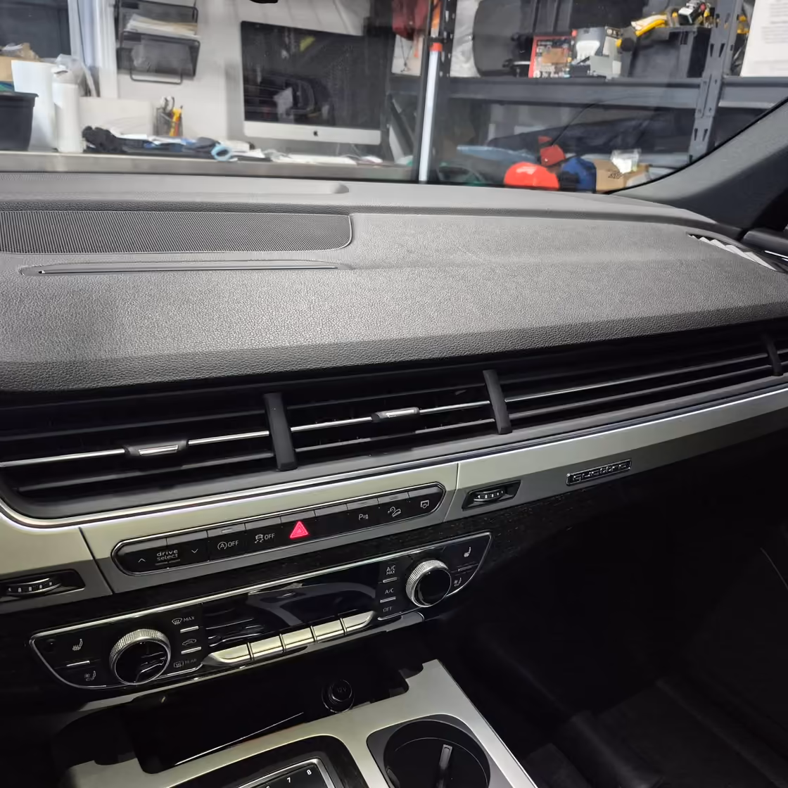 Dashboard finished evenly after an interior detail