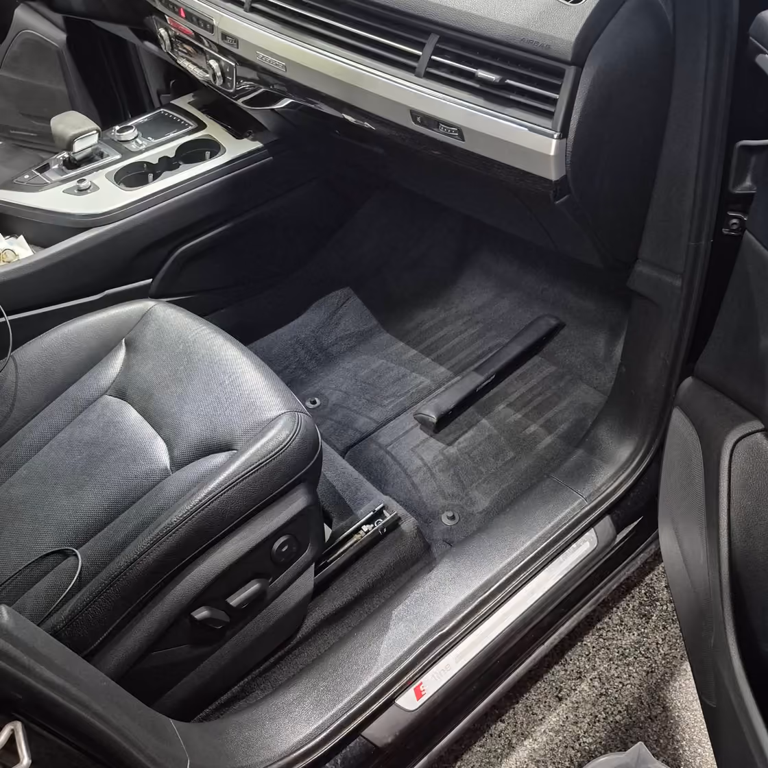 Detailed driver's seat with revived leather and stitching